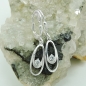 Ohrbrisur Ohrhnger Ohrringe 30x6mm Doppel-Oval glnzend mit Zirkonia wei Silber 925