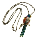 Kette, Papagei, farbig lackiert, 70cm