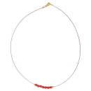 Kette Drahtkette mit facettierten Glasperlen rot 40cm