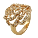 Ring mit weien Zirkonias mit 3 Mikron vergoldet Ringgre 56