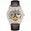 SELVA Herren Armbanduhr Ramon Sonne Mond skelettiert silber
