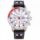 SELVA Herren Armbanduhr Carlos weies Zifferblatt Vintage Lederband