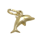 Anhnger 12x7mm kleiner Delfin glnzend 9Kt GOLD