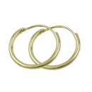 Creole 15x1,1mm Drahtcreole Steckverschluss glnzend 9Kt GOLD