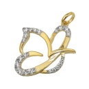 Anhnger 17x19mm stilisierter Schmetterling mit Zirkonias 9Kt GOLD