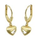Ohrbrisur Ohrhnger Ohrringe 21x7mm Herz matt-glnzend mit Zirkonia 9Kt GOLD