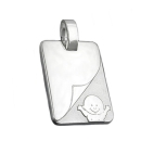 Anhnger 19x14mm Gravurplatte mit Baby matt-glnzend Silber 925