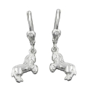 Ohrbrisur Ohrhnger Ohrringe 27x10mm Pferde rechts/links glnzend Silber 925