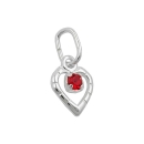 Anhnger 8x6mm Herz mit Glasstein rot Silber 925