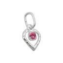 Anhnger 8x6mm Herz mit Glasstein pink Silber 925