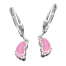 Ohrbrisur Ohrhnger Ohrringe 23x5mm Fu rosa lackiert Silber 925