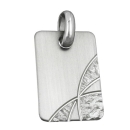 Anhnger 24x16mm Gravurplatte matt-diamantiert rhodiniert Silber 925