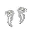 Ohrstecker Ohrring 12x5mm Halbmond mit Gesicht glnzend Silber 925