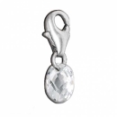 Anhnger Charm oval Zirkonia crystal