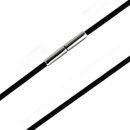Kautschukbnder schwarz 2,5mm mit Edelstahl Bajonett