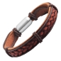 Preview: Echtleder Armband braun 21,5cm