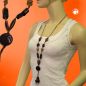 Preview: Kette 28mm Scheibe Kunststoff kaffeebraun Kordel braun 90cm