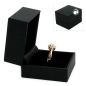 Preview: Schmuckschachtel 52x47x39mm Ring Leder-Imitat schwarz