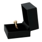 Preview: Schmuckschachtel 52x47x39mm Ring Leder-Imitat schwarz