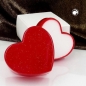 Preview: Box Herz Ring Trauring Ohrring 54x47x32 rot-glitter