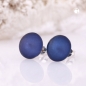 Preview: Ohrstecker Ohrring 12mm Kunststoff blau-transparent-eismatt Stift silberfarben