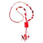 Preview: Kette 35x25mm Viereck Kunststoff gewellt rot Kordel rot 100cm