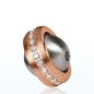 Preview: Wechselschliesse Planet Kugel matt 14mm Ring rose Zirkonia Edelstahl