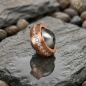 Preview: Wechselschliesse Planet Kugel matt 14mm Ring rose Zirkonia Edelstahl