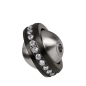 Preview: Wechselschliesse Planet Kugel matt 14mm Ring schwarz  Zirkonia Edelstahl
