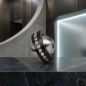 Preview: Wechselschliesse Planet Kugel matt 14mm Ring schwarz  Zirkonia Edelstahl