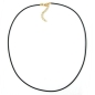 Preview: Rundschnur 2mm Vollgummikette Naturkautschuk Verschluss goldfarbig 55cm