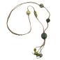 Preview: Kette 25mm Nugget Kunststoff khaki-oliv-schimmernd Kordel olivbraun 90cm