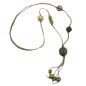 Preview: Kette 25mm Nugget Kunststoff khaki-oliv-schimmernd Kordel olivbraun 90cm