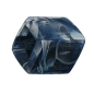 Preview: Tuchring 45x36x18mm Sechseck blau-marmoriert glänzend Kunststoff