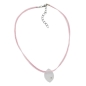 Preview: Kette Anhänger Kunststoff kristall-transparent-matt Kordel rosa 38cm