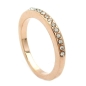 Preview: Ring 2,4mm schmaler Ring mit Glassteinen verziert vergoldet Ringgröße 50