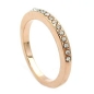 Preview: Ring 2,4mm schmaler Ring mit Glassteinen verziert vergoldet Ringgröße 50