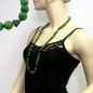Preview: Kette 12mm Perlen Kunststoff grün-gold-marmoriert 90cm