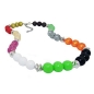 Preview: Kette 10mm Perlen Kunststoff multicolor mit chromfarben 42cm