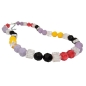Preview: Kette 10mm Wabenperle Kunststoff multicolor und weiß-transparent 42cm