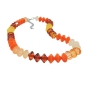 Preview: Kette 12x9mm Facettenperlen Kunststoff orange gelb braun 42cm