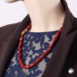 Preview: Kette 20x10mm Winkelperle Kunststoff rot-gold-weiß-marmoriert glänzend 60cm