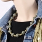 Preview: Kette 18mm Perle Kunststoff grün-matt gesprenkelt 56cm