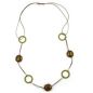 Preview: Kette 25x25x12mm Nugget Kunststoff oliv-braun-AB Kordel braun 100cm