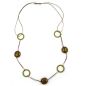 Preview: Kette 25x25x12mm Nugget Kunststoff oliv-braun-AB Kordel braun 100cm