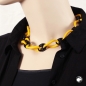 Preview: Kette 35x18mm große Kettenglieder gelb-schwarz Kunststoff 45cm