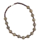 Preview: Kette 18mm Perle Kunststoff beige-braun-gold gesprenkelt 55cm