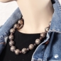 Preview: Kette 18mm Perle Kunststoff beige-braun-gold gesprenkelt 55cm