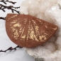Preview: Brosche Anstecknadel 37x70x7mm Kunststoff Fächer braun-gold-strich