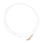Preview: Lederband Rundschnur Rindleder 2mm weiß mit 1x Verschluss goldfarbig ca. 1m